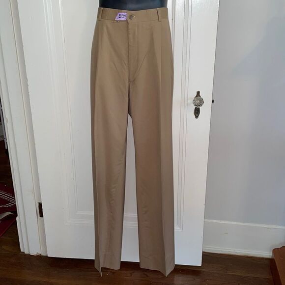 Haspel light brown wool pleat front “Preston” dress pants - Picture 1 of 6